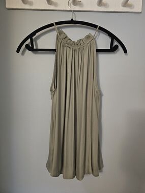 LOFT Olive Green Gathered Halter Camisole